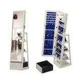 Jewelry Cabinet Armoire with Full Length, 360&deg Rotating, Lockable Storage Cabinet, Interior W3406P340475