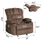 ZUN Vanbow.Recliner Chair Massage Heating sofa with USB and side pocket 2 Cup Holders W1807105777