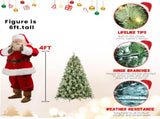 4FT Christmas Tree with 150 Warm White LED Lights 376 PVC & Hard Needle Tips, 32 Pine Cones, T3637P598465