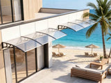 39"x30" Modern Polycarbonate Window Door Awning, UPF50 Waterproof Windproof Outdoor Patio Canopy 61837342