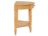TREXM Farmhouse Half Moon Console Table with Drawer & Shelf - Rustic Accent Table, Sofa Table for N715P383795D