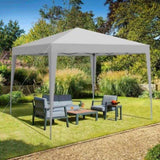 ZUN Outdoor 10x 10Ft Pop Up Gazebo Canopy Tent with 4pcs Weight sand bag,with Carry Bag-Grey W419P147530