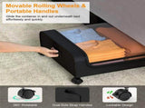 2 Pack Under Bed Storage Containers with Wheels, 42L Underbed Organizer Bin with Clear PVC Lid, Dual 33578725