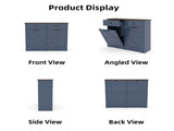 Farmhouse Blue Double Tilt Out Trash for 20 Gallon Trash Cans, Free Standing Recycling W2557P324526