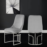 Emrald Modern Style 2PC Dinning Chairs made with wood and Steel Legs Gray B009P298426