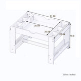 ZUN Kids 2 in 1 Play Table with 7 Storage Compartments,Compatible with LEGO Building Block,Modern W282P182331