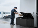 90gal Outdoor Garden Plastic Storage Deck Box Chest Tools Cushions Toys Lockable Seat 98858012