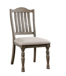 ZUN Transitional Style 2pcs Side Chairs Antique Gray Solid wood Gray Fabric Dining Room Furniture Chair B011P197295