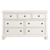 ZUN Transitional White Finish Dresser of 7 Drawers Jewelry Tray Traditional Design Bedroom Wooden B011P143960