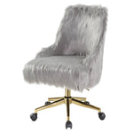 ZUN Grey and Gold Swivel Office Chair B062P185671