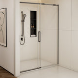 56-60"W x74"H Semi-Frame Single Sliding Shower Door,304 Stainless Steelin Matted black finish,5/16" W2965P277288
