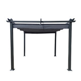 ZUN 10x10 Ft Outdoor Patio Retractable Pergola With Canopy Sunshelter Pergola for 14409576