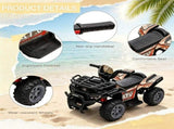 Black 6V Battery-Powered Kids ATV Sturdy 4-Wheel Quad Ride-On Toy with Bright LED Headlights for 40055879