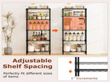 5-Tier Heavy-Duty Metal Wire Shelving, 750 LBS Total Load with Multi-Grade Per Shelf Capacity for 72746903