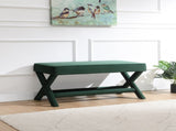 Comfort Double Bench Upholstered in Velvet Fabric,Stool Stylish X-Crossed Legs,Comfort Cushion W2671P441834