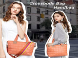 Puffer Tote Bag for Women Zipper, Quilted Puffy bag Lightweight Crossbody Hobo Padded Handbag 79366220