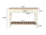 Vintage Two - Drawer Console Table with Open Shelf, Distressed Finish for Entryway & Living Room W2295P366795