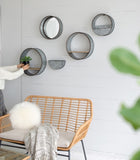 Farmhouse Round Metal Wall Planter, 5 Piece W2078P156359