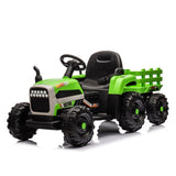 ZUN Ride on Tractor2.0 with Trailer,24V Battery Powered Electric Tractor Toy, 200w*2motor W1396P193865