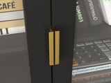 Tempered Glass Door Tall Storage Bookcase with adjustable board, 4 doors MDF painting finished W409P171434