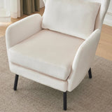 Wing Back Velvet Accent Chair, Modern Living Room Armchair Comfy Upholstered Single Sofa Chair for N765P197510W