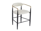 Barstools Set of 2, Upholstered Bar Stools with Back for Kitchen Island, Beige Faux PU Leather N779P248198P