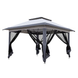 2' x 12' Outdoor Pop-up Canopy with 4 Sidewalls Grey 34420870