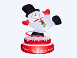 4.8FT Lighted Christmas Inflatable Decoration, Large Rotating Snowman with Motor, Funny Blow Up Yard 74523647
