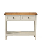 Farmhouse Style Console Table 2 Drawer and Bottom Storage Shelf for Entryway, Rustic Side Table W2557P191364
