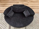 55'L Polyester Sponge single sofa,No Assembly Required,Fluffy Modern Sleeper Chair for Living room, W834P431153