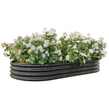 ZUN Raised Garden Bed Outdoor, Oval Large Metal Raised Planter Bed for for Plants, Vegetables, and W840102509