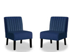 ZUN Reese Mid Century Modern Accent Chairs Set of 2 with Minimalist Design, Elegant Velvet Upholstery B2735P271030