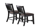 Set of 2 Dark Coffee Fabric Upholstered High Chairs, Black B016P222639