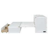 Queen Size Murphy Bed with USB Port and a Large Drawer, White N708P205905K