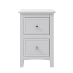 ZUN 2 Drawers Solid Wood Nightstand End Table in White WF283148AAK