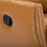 ZUN Hesperides Genuine Leather Manual Swivel Recliner W1137P177529