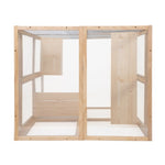 ZUN Wooden Cat Catio, Outdoor Cat Enclosure, Cat House with Platforms, Sunshine Board, Hammock, Door, W2181P191345