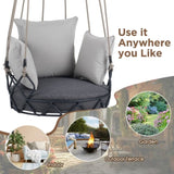 Outdoor Porch Swing Chair Hanging Basket, Hanging Chair with UV Resistant Cushion, Olefin Fabric for 90485341