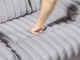 Light Gray Double Reclining Sofa with Cup Holders Ultra Comfort Premium Corduroy Upholstery Living B011P501907
