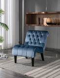 COOLMORE Modern Velvet Armless Accent Living Room Chair / Leisure Chair,Upholstered Fabric Button W39550131
