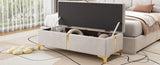 Elegant Upholstered Storage Ottoman,Storage Bench with Metal Legs for Bedroom,Living Room,Fully N733P207788A