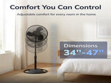 16" 3-Speed Oscillating, Adjustable Height, Pedestal Fan S16500 31567919