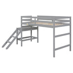 ZUN Twin Loft Bed with Platform,ladder,Grey W50482275