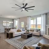 72 Inch Modern Large Design Ceiling Fans With Smart Remote Control 6 Wind Speed DC Motor Black for W934P262456