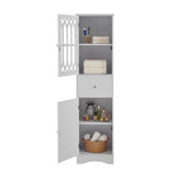 Tall Bathroom Cabinet, Freestanding Storage Cabinet with Drawer and Doors, MDF Board, Acrylic Door, WF289427AAK