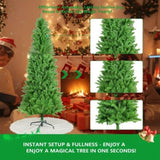 6FT Christmas Tree with 754 Tips Classic Pencil Artificial Plant for Halloween & Christmas Dense 24053900