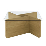 31.5 Inch Glass Coffee, Mid-Century Modern Square Coffee, Living Room Wooden Coffee W2972P277851