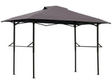 5x8FT Grill Gazebo, Dark Gray Polyester Canopy with Air Vent, Black Powder Coated Folding Awning 95236605