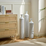 Floor Metal Vases Decorated White Metal Set of 3 gorgeous home decoration large glazed metal W2796P278066