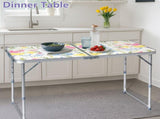 4 Ft Rectangular CenterFold Outdoor Folding Table, 23.82 Inch Width, 3Level Adjustable Height 72570059